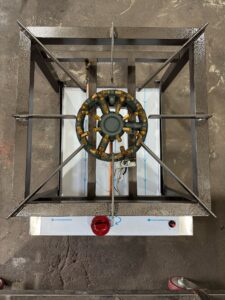 Gas stockpot cooker, second top-down view of the cast ring burner